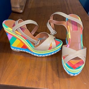 Valentino rainbow espadrille wedges